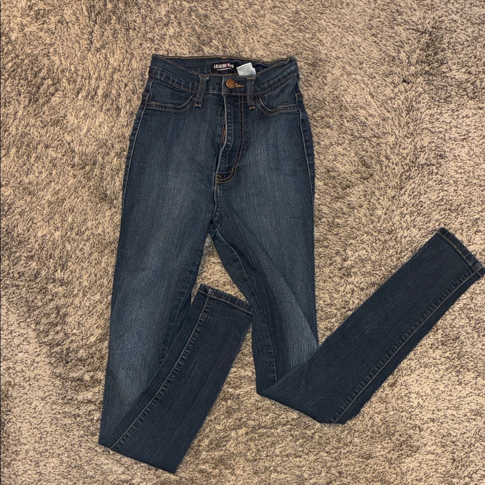 Fashion Nova High Rise Dark Blue Jeans